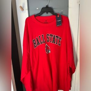 Ball state cardinals long sleeve T-shirt. Sz 5XL.